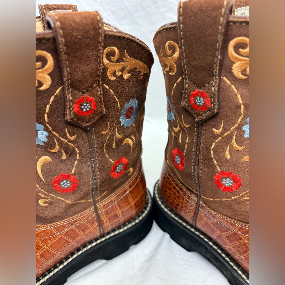 Ariat Women’s Brown Embroidered Western Work Boots size 6 - Picture 9 of 13